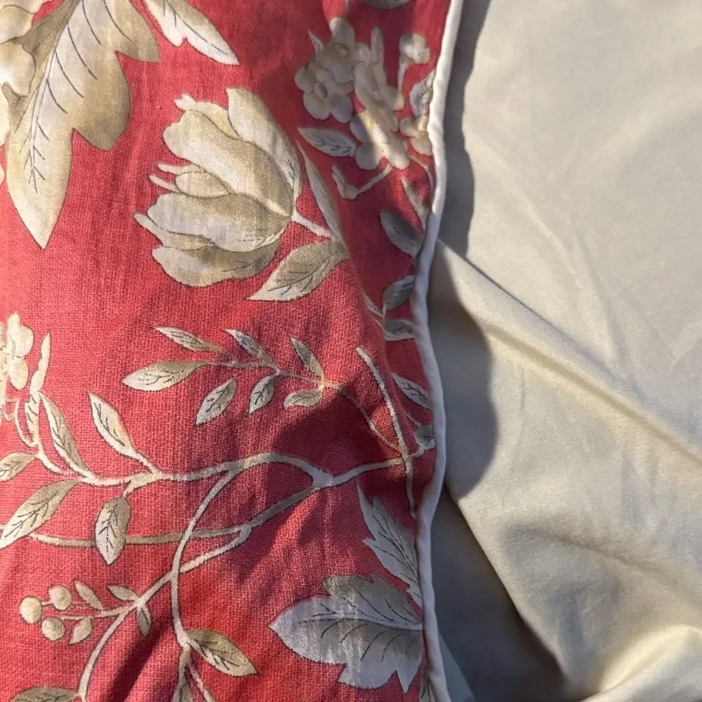 Ralph Lauren Villa Camelia Floral Brunt Rust/Red Gold/ Cream Queen Sz 93.5 X97.5